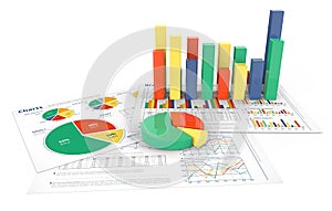 3D bar and pie charts