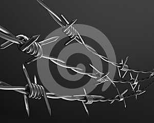 3D Barbed wire background