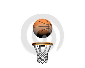 3d basketball isolated on a white