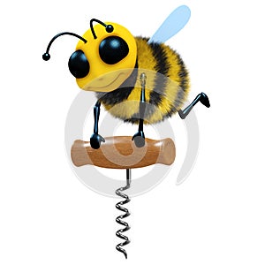 3d Bee with corkscrew