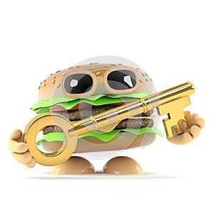 3d Beefburger has a gold key