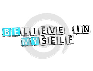 3D Believe in Myself text