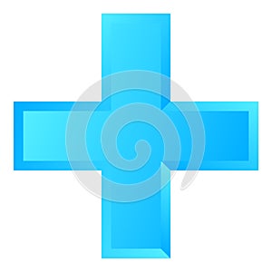 3d bevel cross as healthcare, first-aid, emergency response and as aid as a general symbol. Ambulance, paramedic, hospital and