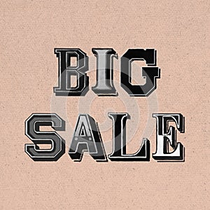 3D big sale word vintage typography