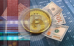 3d bitcoin banknotes