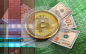 3d bitcoin banknotes