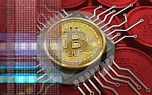 3d bitcoin computer chip