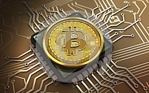 3d bitcoin computer chip