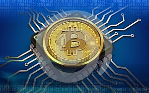 3d bitcoin computer chip