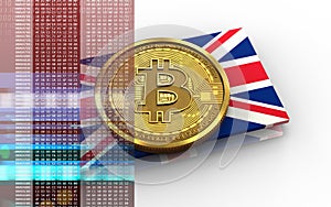 3d bitcoin UK flag