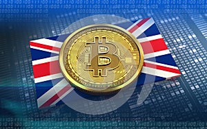 3d bitcoin UK flag