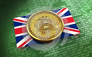 3d bitcoin UK flag