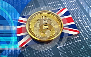 3d bitcoin UK flag