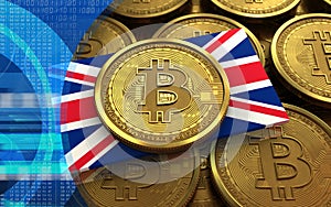 3d bitcoin UK flag