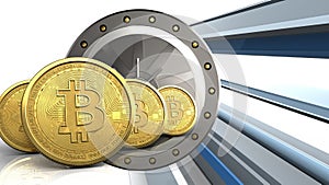 3d bitcoins row