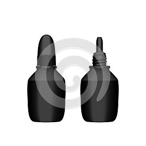 3d black blank eyedropper mockup for packaging design