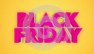 3D Black Friday text headline typography