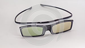 3d black glasses with plastic frames isolated