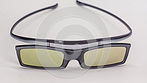 3d black glasses with plastic frames isolated