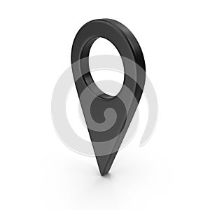 3D Black Map Pointer, Location Map Icon