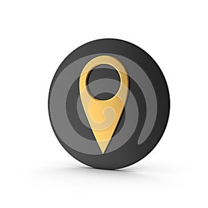 3D Black Map Pointer, Location Map Icon