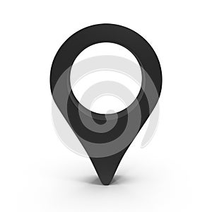 3D Black Map Pointer, Location Map Icon