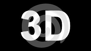 3D black-white - 4 rotations pack with alpha matte, 30fps - pre-rendered on black, isolated on white, loopable parts 0 - 2.5 -
