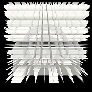 3D black and white grid system implosion design