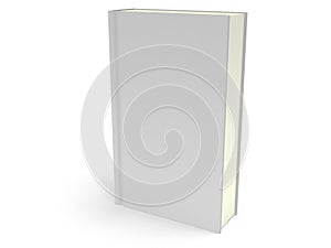 3D blank book cover over white background