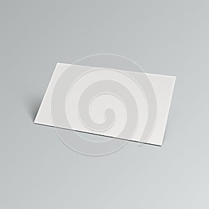 3D Blank Business Card With Shadow On Gray