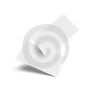 3D Blank Business Card With Shadow On White