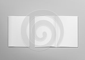 3D Blank Clear Opened Magazine Mockup With Cover