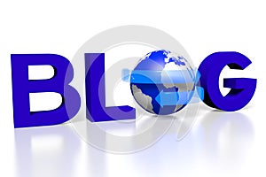 3D blog / Internet concept, white background