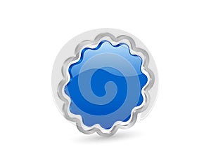 3D blue badge