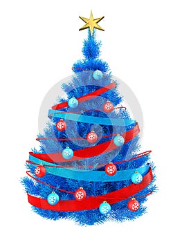 3d blue Christmas tree