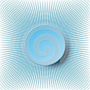 3d blue circle paper design on halftone dots pattern for abstract background concept