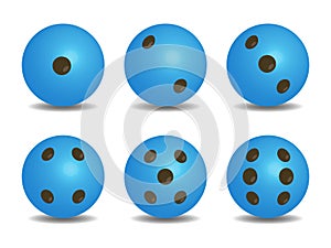 3d Blue Color circular Dice