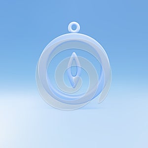 3d Blue Compass icon isolated on blue background. Navigation symbol. Vector illustration