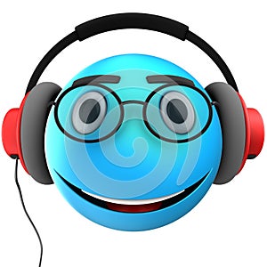 3d blue emoticon smile