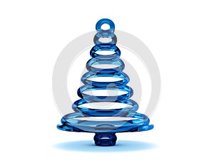 3D blue glass Christmas tree
