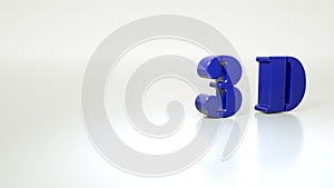 3d blue icon on a white background 3 render