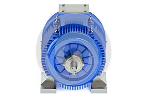 3D Blue industrial electric motor