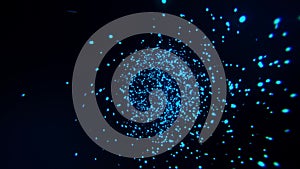 3D Blue Particles Vortex Intro Logo Motion Background