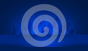 3D Blue Showcase Table