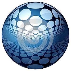 3D BLUE SPHERE WITH REFLECTIONS