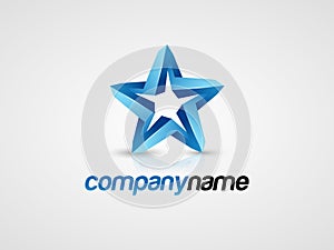 3D Blue star logo