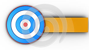 3d blue target with blank