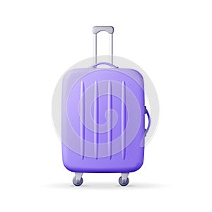 3D Blue Travel Suitcase Isolated