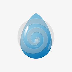 3d blue water drop icon. Vector