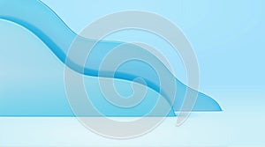 3d blue wave scene background